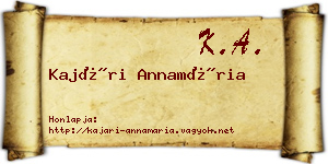 Kajári Annamária névjegykártya